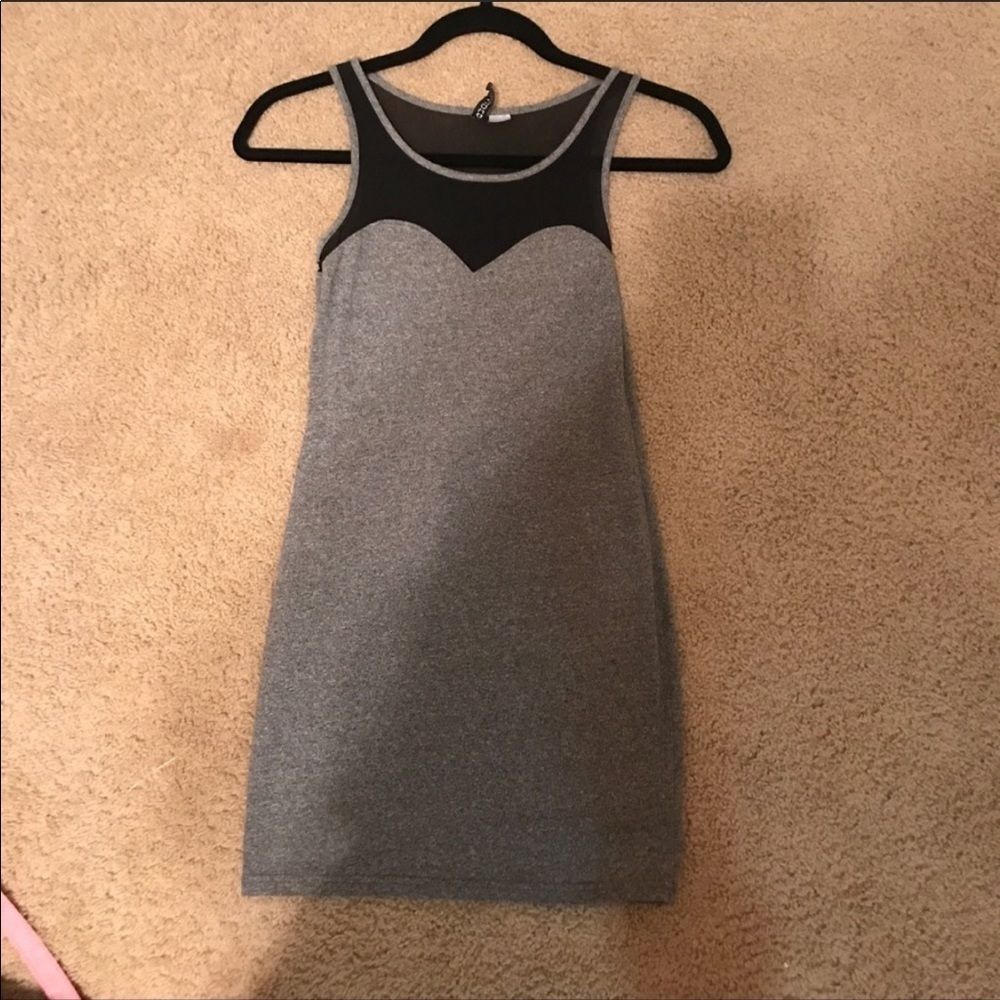 Sweetheart mesh top mini dress